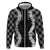 Hawaii Aloha Plumeria Lei Black Palaka Zip Hoodie - Polynesian Pride