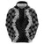 Hawaii Aloha Plumeria Lei Black Palaka Zip Hoodie - Polynesian Pride
