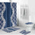 Hawaii Aloha Plumeria Lei Navy Palaka Bathroom Set - Polynesian Pride
