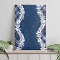 Hawaii Aloha Plumeria Lei Navy Palaka Canvas Wall Art LT7 - Polynesian Pride