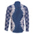 Hawaii Aloha Plumeria Lei Navy Palaka Family Matching Off The Shoulder Long Sleeve Dress and Hawaiian Shirt - Polynesian Pride