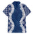 Hawaii Aloha Plumeria Lei Navy Palaka Family Matching Puletasi and Hawaiian Shirt - Polynesian Pride