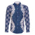 Hawaii Aloha Plumeria Lei Navy Palaka Family Matching Puletasi and Hawaiian Shirt - Polynesian Pride