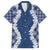 Hawaii Aloha Plumeria Lei Navy Palaka Family Matching Tank Maxi Dress and Hawaiian Shirt - Polynesian Pride