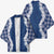 Hawaii Aloha Plumeria Lei Navy Palaka Kimono - Polynesian Pride