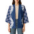 Hawaii Aloha Plumeria Lei Navy Palaka Kimono - Polynesian Pride
