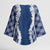 Hawaii Aloha Plumeria Lei Navy Palaka Kimono Sleeve Blouse - Polynesian Pride