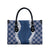 Hawaii Aloha Plumeria Lei Navy Palaka Leather Bag - Polynesian Pride
