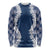Hawaii Aloha Plumeria Lei Navy Palaka Long Sleeve Shirt - Polynesian Pride