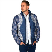 Hawaii Aloha Plumeria Lei Navy Palaka Padded Jacket LT7 - Polynesian Pride