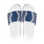 Hawaii Aloha Plumeria Lei Navy Palaka Slide Sandals - Polynesian Pride