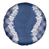 Hawaii Aloha Plumeria Lei Navy Palaka Spare Tire Cover - Polynesian Pride