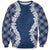 Hawaii Aloha Plumeria Lei Navy Palaka Sweatshirt - Polynesian Pride