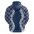 Hawaii Aloha Plumeria Lei Navy Palaka Zip Hoodie - Polynesian Pride