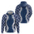 Hawaii Aloha Plumeria Lei Navy Palaka Zip Hoodie - Polynesian Pride