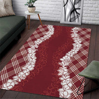 Hawaii Aloha Plumeria Lei Scarlet Palaka Area Rug - Polynesian Pride