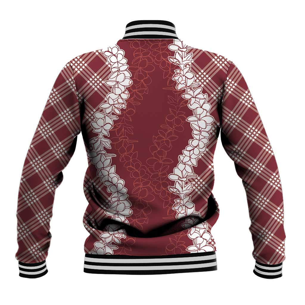 Hawaii Aloha Plumeria Lei Scarlet Palaka Baseball Jacket LT7 - Polynesian Pride