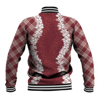 Hawaii Aloha Plumeria Lei Scarlet Palaka Baseball Jacket LT7 - Polynesian Pride