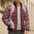 Hawaii Aloha Plumeria Lei Scarlet Palaka Bomber Puffer Jacket - Polynesian Pride