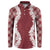 Hawaii Aloha Plumeria Lei Scarlet Palaka Button Sweatshirt - Polynesian Pride