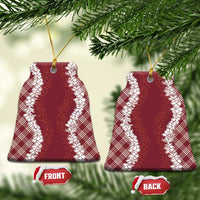 Hawaii Aloha Plumeria Lei Scarlet Palaka Ceramic Ornament - Polynesian Pride