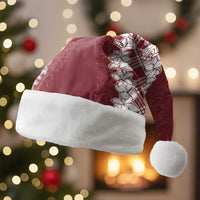 Hawaii Aloha Plumeria Lei Scarlet Palaka Christmas Santa Hat - Polynesian Pride
