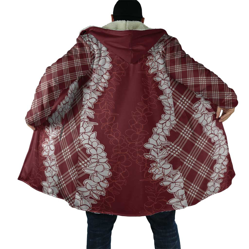 Hawaii Aloha Plumeria Lei Scarlet Palaka Cloak - Polynesian Pride