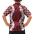 Hawaii Aloha Plumeria Lei Scarlet Palaka Family Matching Long Sleeve Bodycon Dress and Hawaiian Shirt - Polynesian Pride