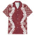 Hawaii Aloha Plumeria Lei Scarlet Palaka Family Matching Mermaid Dress and Hawaiian Shirt - Polynesian Pride