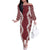 Hawaii Aloha Plumeria Lei Scarlet Palaka Family Matching Off The Shoulder Long Sleeve Dress and Hawaiian Shirt - Polynesian Pride