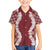 Hawaii Aloha Plumeria Lei Scarlet Palaka Family Matching Puletasi and Hawaiian Shirt - Polynesian Pride