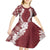 Hawaii Aloha Plumeria Lei Scarlet Palaka Kid Short Sleeve Dress - Polynesian Pride