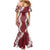 Hawaii Aloha Plumeria Lei Scarlet Palaka Mermaid Dress - Polynesian Pride