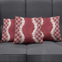 Hawaii Aloha Plumeria Lei Scarlet Palaka Pillow Cover - Polynesian Pride