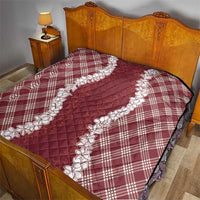 Hawaii Aloha Plumeria Lei Scarlet Palaka Quilt - Polynesian Pride