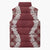 Hawaii Aloha Plumeria Lei Scarlet Palaka Sleeveless Puffer Jacket - Polynesian Pride