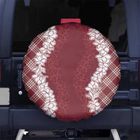 Hawaii Aloha Plumeria Lei Scarlet Palaka Spare Tire Cover - Polynesian Pride