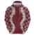 Hawaii Aloha Plumeria Lei Scarlet Palaka Zip Hoodie - Polynesian Pride