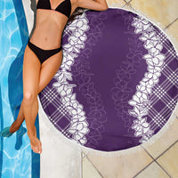 Hawaii Aloha Plumeria Lei Violet Palaka Beach Blanket - Polynesian Pride