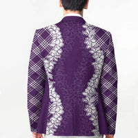 Hawaii Aloha Plumeria Lei Violet Palaka Blazer - Polynesian Pride