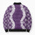Hawaii Aloha Plumeria Lei Violet Palaka Bomber Puffer Jacket - Polynesian Pride