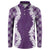 Hawaii Aloha Plumeria Lei Violet Palaka Button Sweatshirt - Polynesian Pride