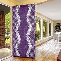 Hawaii Aloha Plumeria Lei Violet Palaka Door Cover - Polynesian Pride