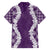 Hawaii Aloha Plumeria Lei Violet Palaka Family Matching Off The Shoulder Long Sleeve Dress and Hawaiian Shirt - Polynesian Pride