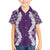 Hawaii Aloha Plumeria Lei Violet Palaka Family Matching Off Shoulder Maxi Dress and Hawaiian Shirt - Polynesian Pride