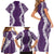 Hawaii Aloha Plumeria Lei Violet Palaka Family Matching Short Sleeve Bodycon Dress and Hawaiian Shirt - Polynesian Pride