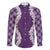 Hawaii Aloha Plumeria Lei Violet Palaka Family Matching Short Sleeve Bodycon Dress and Hawaiian Shirt - Polynesian Pride