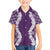 Hawaii Aloha Plumeria Lei Violet Palaka Family Matching Short Sleeve Bodycon Dress and Hawaiian Shirt - Polynesian Pride