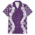 Hawaii Aloha Plumeria Lei Violet Palaka Family Matching Tank Maxi Dress and Hawaiian Shirt - Polynesian Pride