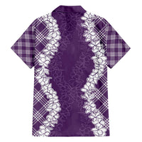 Hawaii Aloha Plumeria Lei Violet Palaka Family Matching Tank Maxi Dress and Hawaiian Shirt - Polynesian Pride